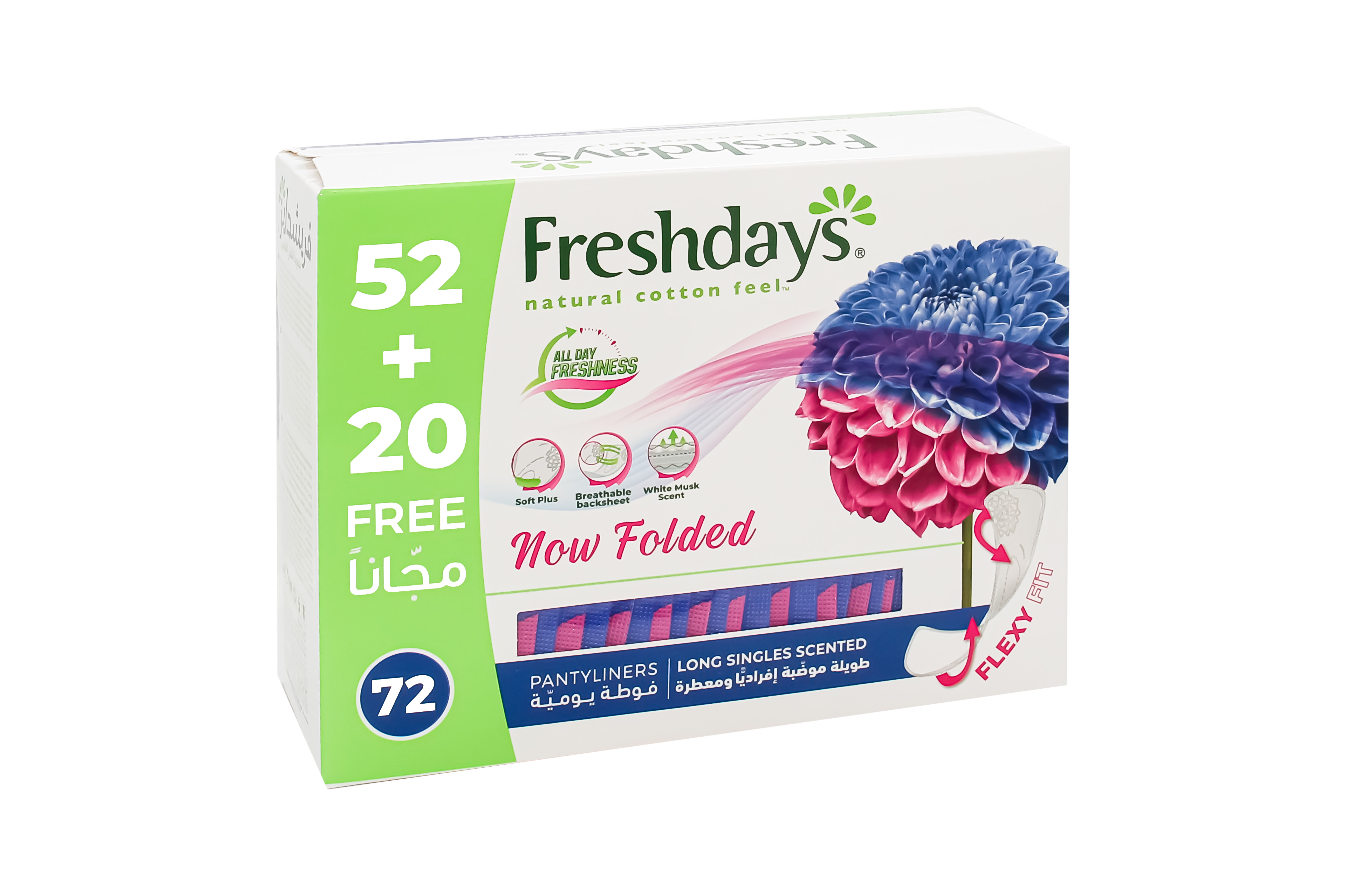 Fresh Days Long Scented 52+20 off Pantyliners